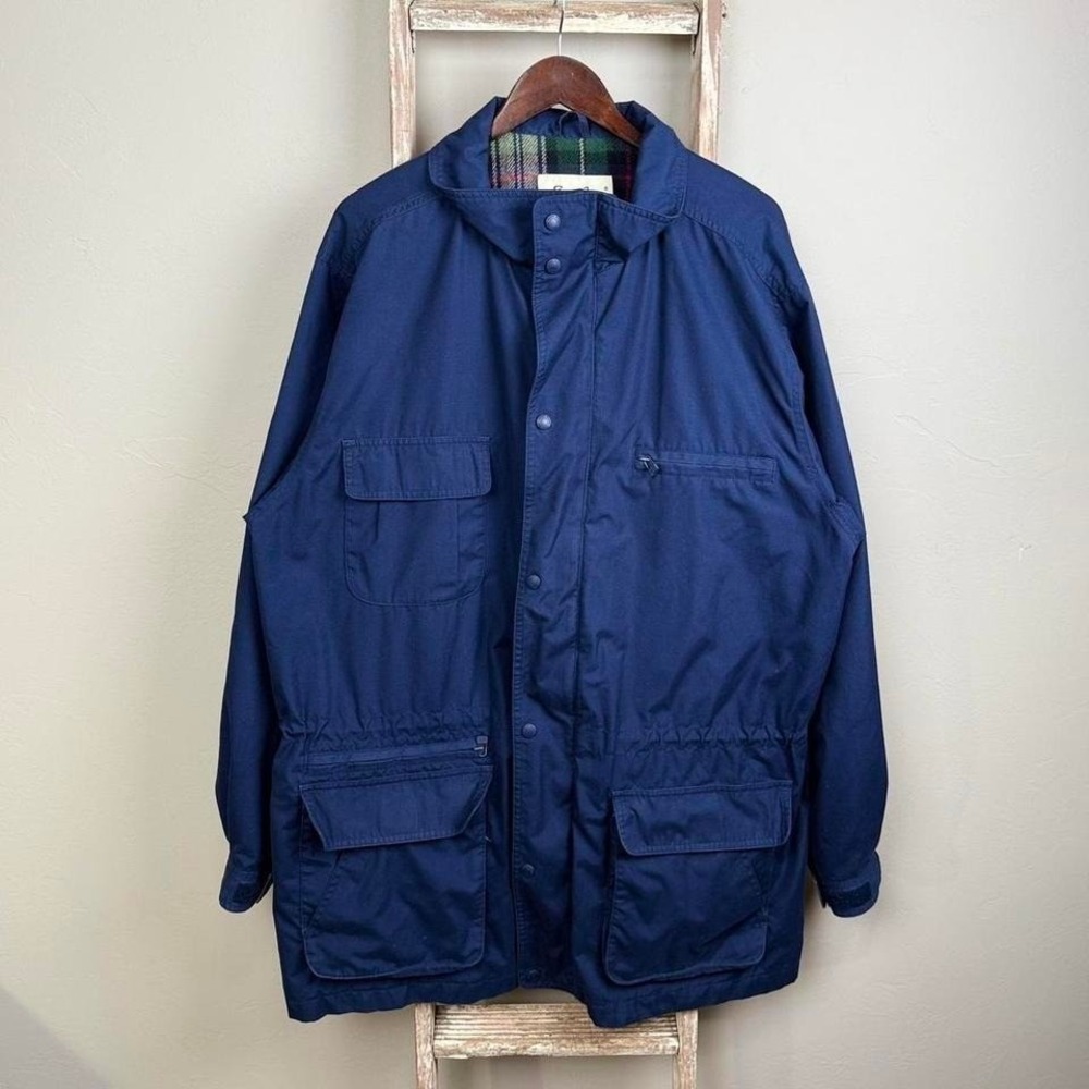 Mens Eddie Bauer Blue Outdoor Chore Hiking Zip‎ Jacket XL